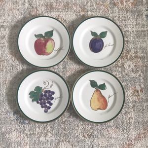 Crate & Barrel. Appetizer plates with beautiful fruit designs.